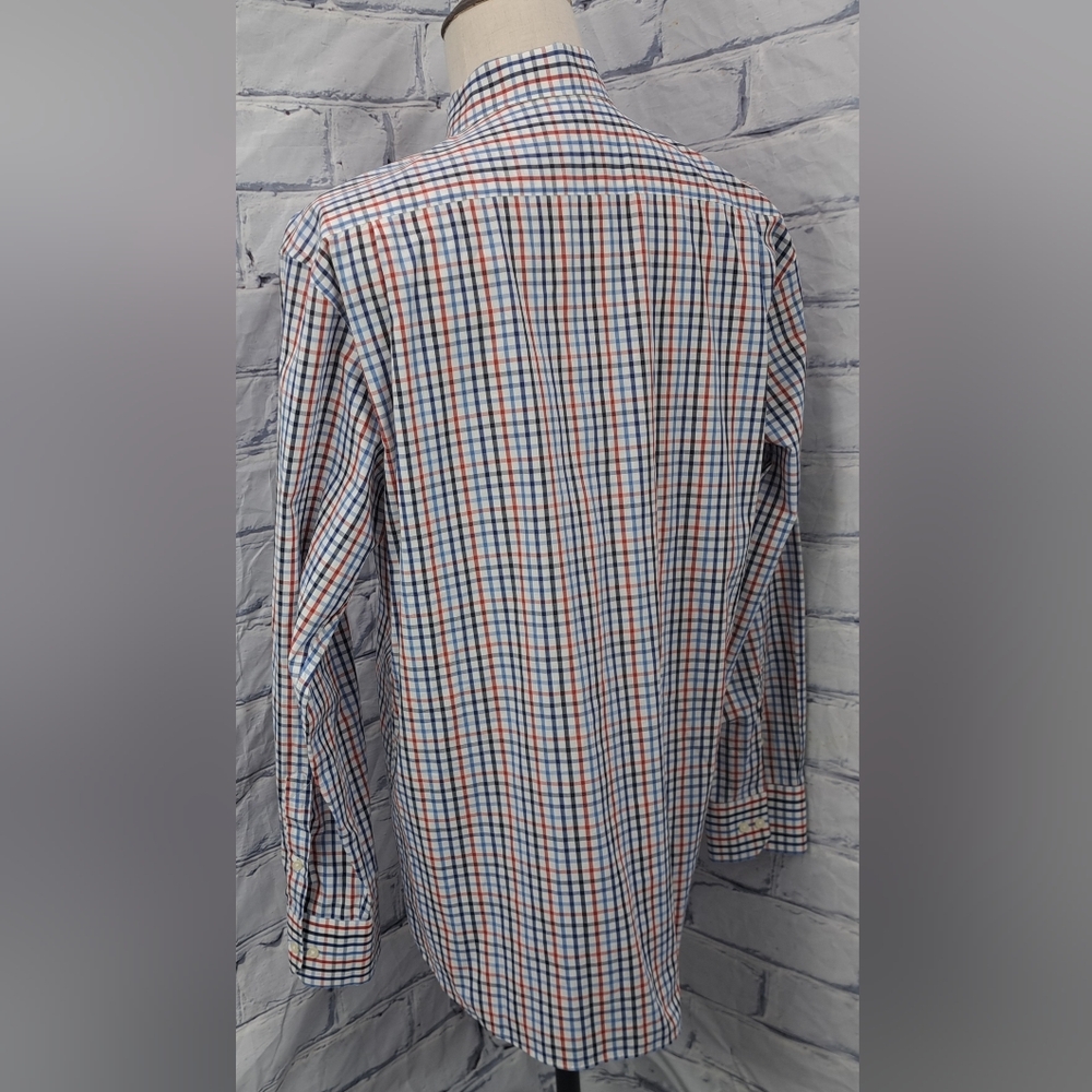 Barbour Men's Button Down Shirt Red Blue Check Bowburn Large - Picture 9 of 16